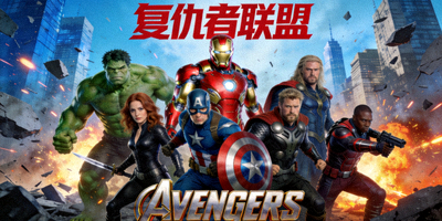 欧美大片《复仇者联盟》海报，超级英雄团队集结